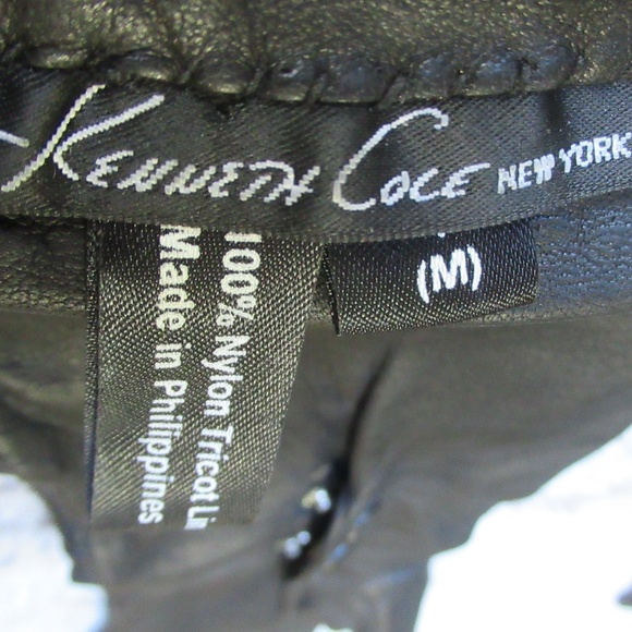 Kenneth Cole New York Ladies Black Leather Gloves - Picture 4 of 8